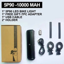 Fivemi Bicycle Light Front 10000mAh Bike Light Power Bank Flashlight USB Charging MTB Road Cycling Lamp Accessories Taillight