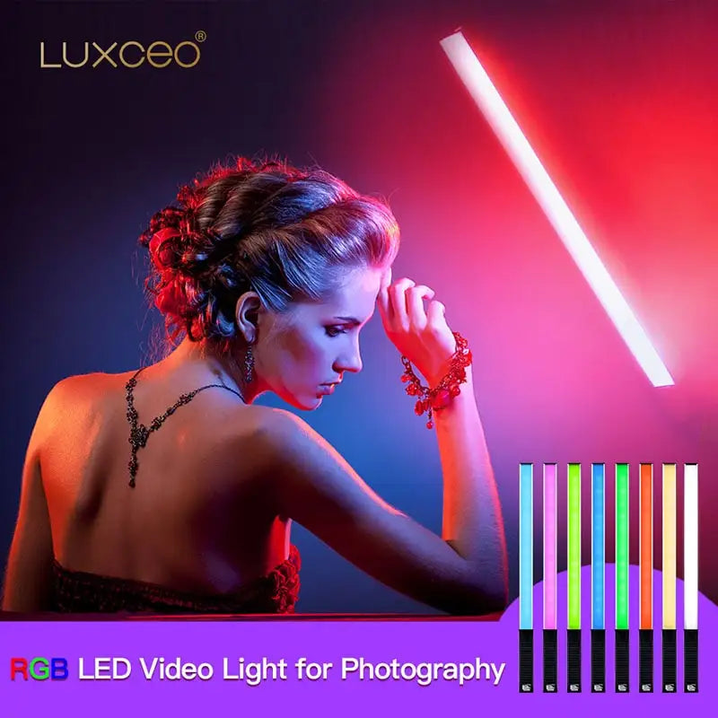 LUXCEO Q508A Handheld RGB Video Tube Light LED Stick 3000K-6000K CRI 95+ Photography Studio Colorful Light Wand For Youtube Vlog