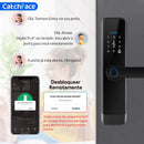 Tuya Silver Smart Türschloss Portugiesische Sprachausgabe Sicheres Digitales Elektronisches Schloss Bluetooth APP Fingerabdruck Passwort RFID Entsperren