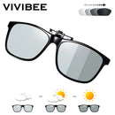 VIVIBEE 2024 Polarisierte Piloten-Sonnenbrillen zum Aufklipsen für Herren, photochromatisch polarisiert, Damen-Sonnenbrille mit Farbwechsel für Nachtfahrten