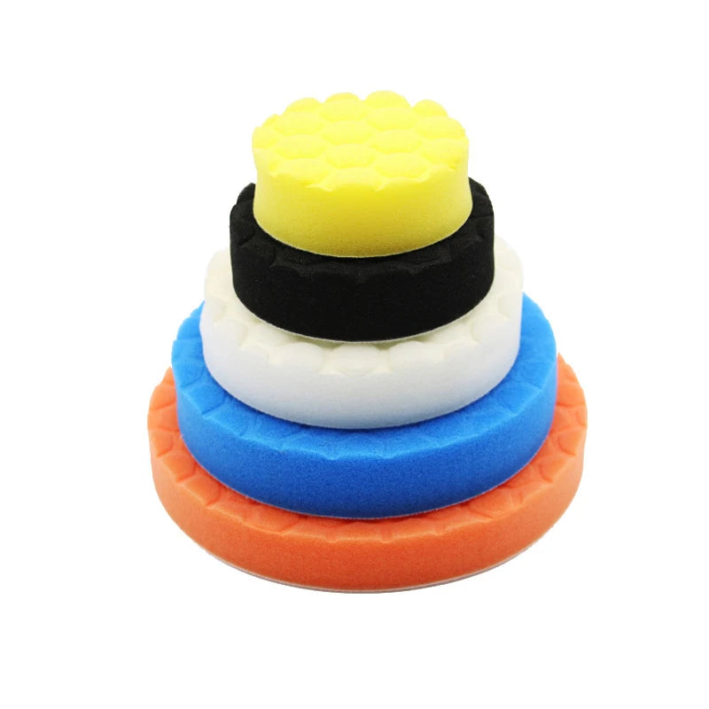 5 Pack 3/4/5/6/7 Inch Compound Buffing Polishing Pads Cutting Sponge Pads Kit for Car Buffer Polisher Compounding and Waxing