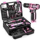 DEKO Home Mechanic Toolbox with 12V Power Cordless Drill Hand Repair Tools Sets Combo Kits Storage Organizer Drawer Case