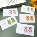Lovely Acrylic Candy Pendant Women's Earrings Rainbow Gummy Bear Glittering Candy Earrings 2023Korean Fashion Sweet Girl Jewelry