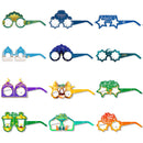 12/6pcs EID Mubarak Decoration Paper Glasses Frame Ramadan Islamic Muslim Photo Booth Props Kids Gift Eid Al Adha Party Supplies