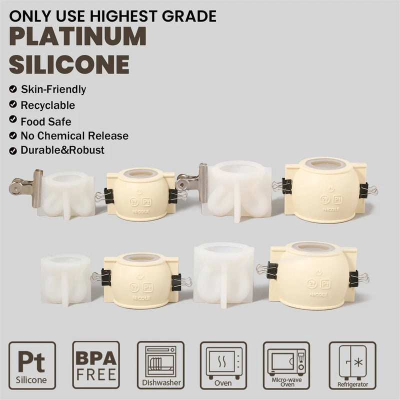 Nicole Candle Jar Silicone Molds for Concrete DIY Hoppy Bunny - Eared Easter Egg Storage Vessel Cement Mould Easter Gift Tools