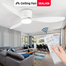 Ceiling Fan with LED Light And Remote Control  Modern Slim Design Energy-saving Decorative Light with Fan Ideal for Bedroom