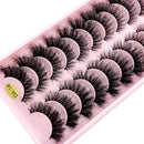 False Eyelashes Cat-Eye Fluffy Faux Mink Lashes 8D Wispy Lashes 10 Pairs Pack Dramatic Long Thick Volume Eyelashes