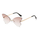 2022 Vintage Dragonfly Wings Sunglasses Fashion Rimless Women Clear Lens Eyewear Men Pink Sun Glasses UV400 Eyewear Female