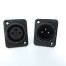 3Pin XLR male female power connector Straight socket Panel Mounted Chassis Square Shape MIC microphone audio cable connecting t1