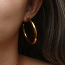 Dream Hoops! Waterproof Anti-allergenic 18K Gold Plated Stainless Steel Hoop Earrings For Women Oversize Small Loop Earring