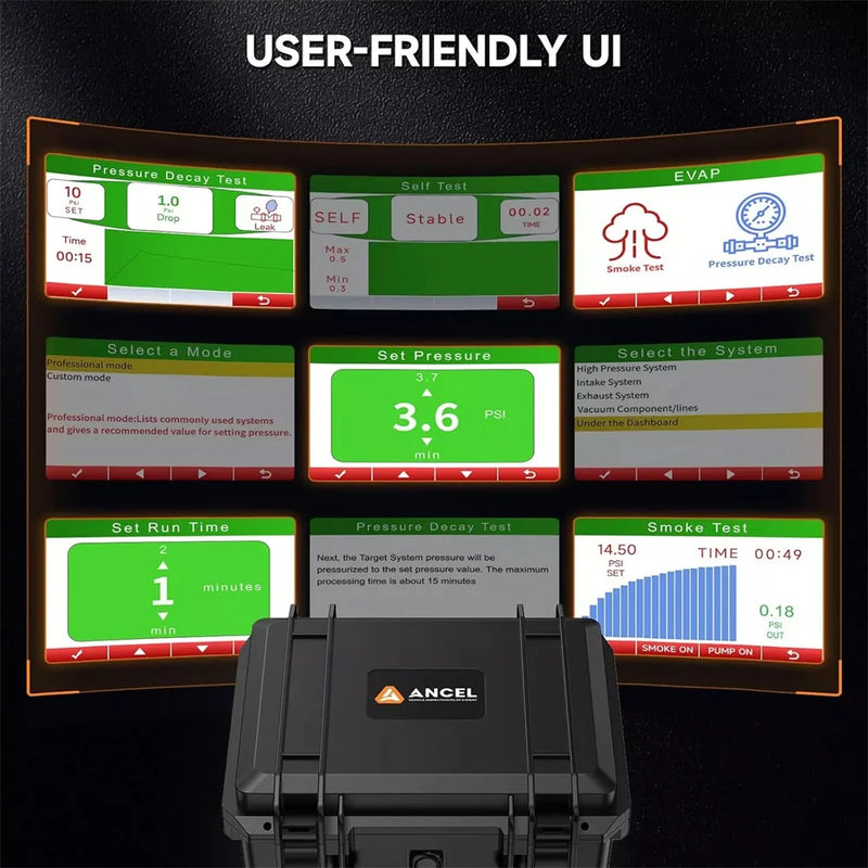 ANCEL L8000 Car Digital Smoke Leak Detector Built-in Air Pump EVAP Turbo System Smoke Leak Tester Pipe Leakage Analyzer Tester