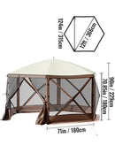 The Hex Haven | 12ft Pop-Up Camping Gazebo with 6-Sided Canopy Shelter