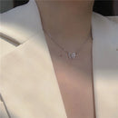 SUMENG 2024 Einfache doppellagige Stern Mond Charm Mehrschichtige Halskette Zarte Schlüsselbeinkette Zirkonia für Damen Mode Schmuck