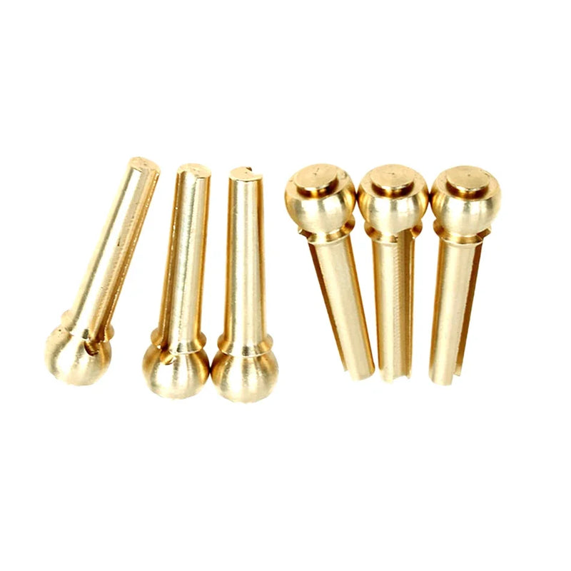 Brass Acoustic Guitar Bridge Pins 1 Set 6 Pins Longer Notes Sustain