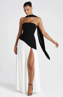 The Helios | Butter Yellow Pleated Gown with Backless Silhouette