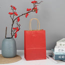 10pcs/lot Kraft Paper Bag with Handles Solid Color Gift Packing Bags for Store Clothes Wedding Christmas Supplies Handbags Kit