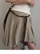 Bohemian-Style Black Braided Waistline Women With Dress Sexy Belt y2k Chatelaine Trend