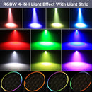 Yiflamefly 2Pcs 220W Zoom Wash Moving Head Light With Light Strip 19X8W LED RGBW Stage Light For Disco Bar KTV Wedding Party