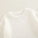 Infant Knit Jumpsuit with Long Sleeves and Round Neckline Solid Color Baby Romper Sweater Bodysuit for Cozy Outfit