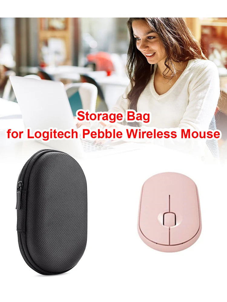 EVA Mouse Protective Storage Bag Shockproof Wireless Gaming Mouse Case Wear-resistant Organizer Accessories for Logitech Pebble