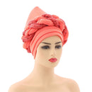 Latest African Auto Geles Headtie Already Made Headties Shinning Sequins Turban Cap for Women Ready Female Head Wraps