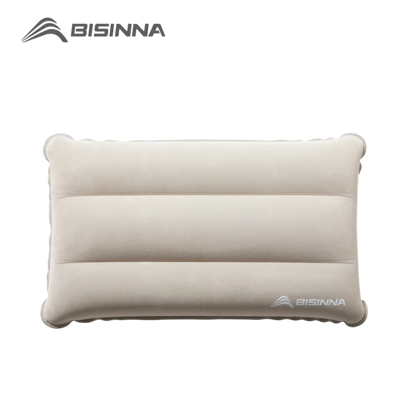 BISINNA Inflatable Pillow,Portable Camping Neck Pillow,Compressible Folding Flocking Air Cushion for Sleeping Travel Hiking
