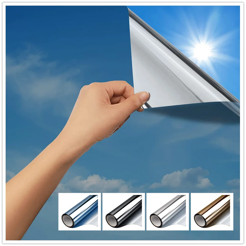 One Way Window Film, Daytime Privacy Heat Control Sun Blocking Anti UV Reflective Mirror Tint Film Glass Window & Door Covering