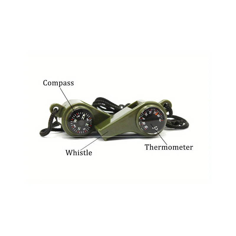3 in 1 Emergency Survival Whistle Compass Thermometer Referee Cheerleading Whistle Camping Hiking Outdoor Multifunction Whistle