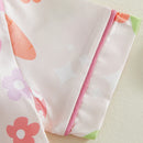 3-7Years Kids Girls Pajamas Set Eggs Flowers Carrots Print Short Sleeve Turn-down Collar Tops with Shorts Easter Sleepwear