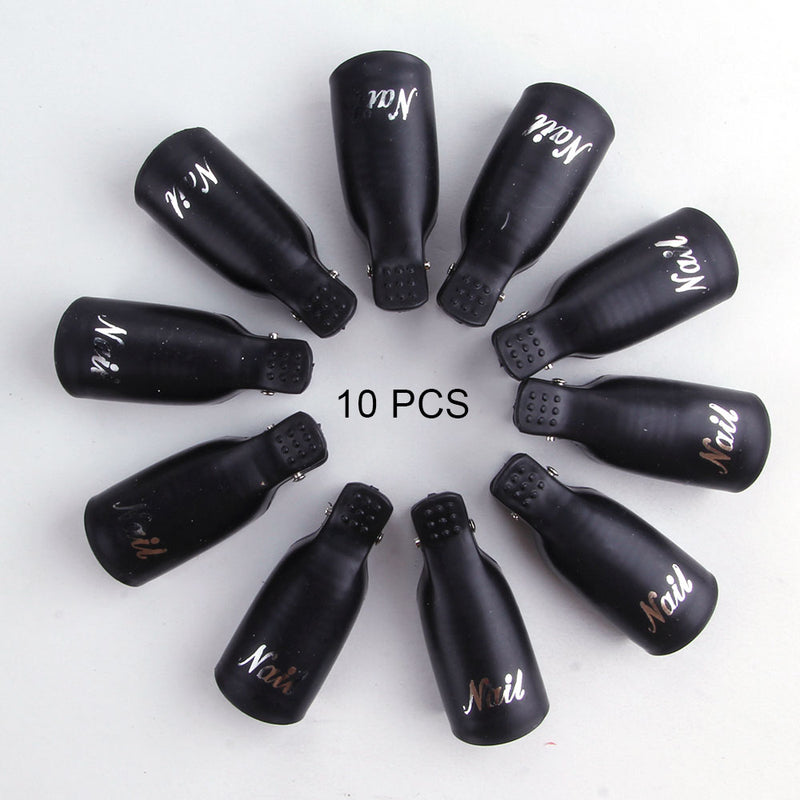 10PCS Plastic Nail Art Soaker Off Caps Clip UV Gel Polish Remover Wrap Tool Nail Art Tips Tools for Fingers Nail Polish Remover