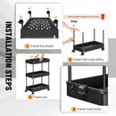 3/4 Tier Storage Trolley with Wheels, Rolling Cart with Hooks, Easy Assembly, for Bathroom, Kitchen, Office, Black/White