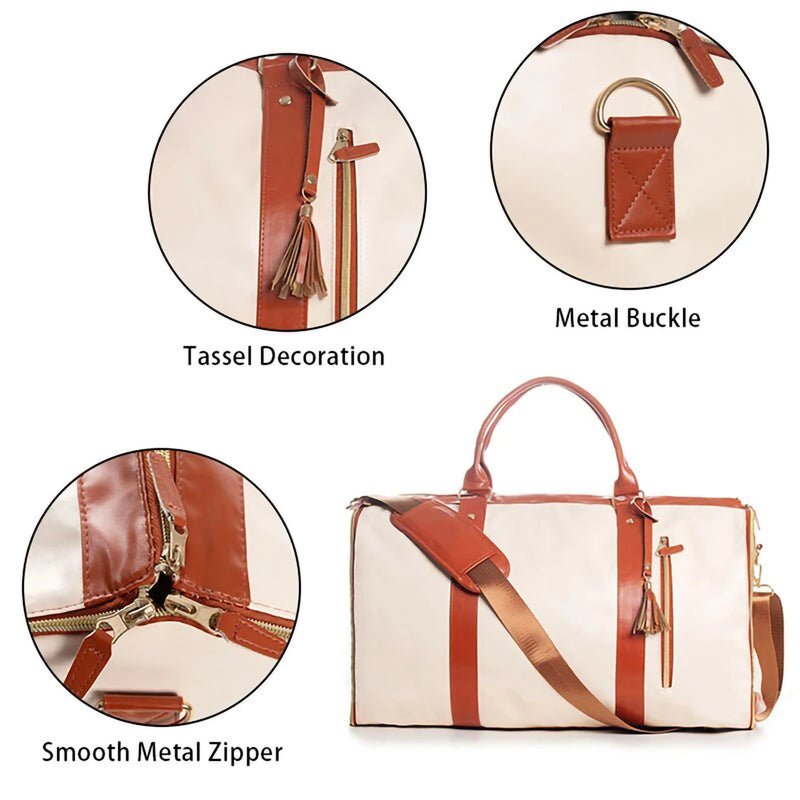 Fashion Portable Folding Suit Clothing Storage Bag Women High Capacity Handbag Multi Function Organizer for Travel Sport Outdoor