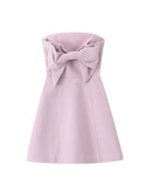 Sexy Off Shoulder A-line Mini Dress Women Backless Bow Party Dresses