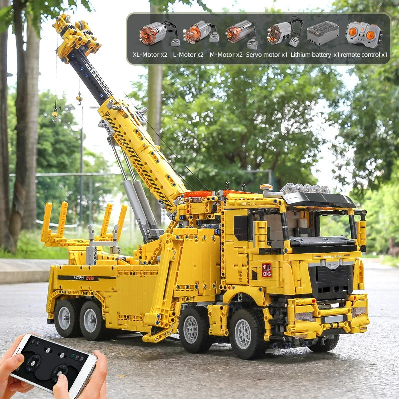 MOULD KING 17028 Technical Car Toys APP&RC Motorized Fire Rescue Truck Model Assembly Building Block Brick Kids Christmas Gift