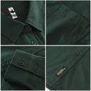 100% Cotton, Solid Color Business Casual Men's Shirt High Quality Breathable, Sweat-absorbent Loose Long-sleeved Shirt