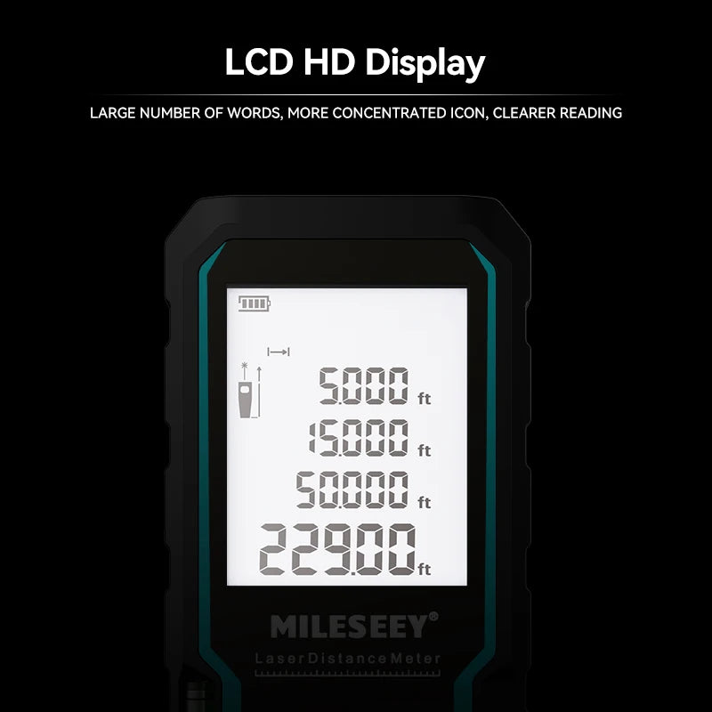 MILESEEY Laser Rangefinder S6 40M 60M 80M 100M Laser Diatance Meter IP54 Electronic Ruler Useful Measurement Tool