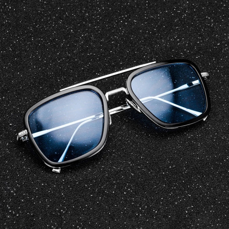 Fashion Punk Square Frame Sunglasses Tony Stark Glasses Men Women Steampunk Sun Glasses Goggles Outdoor Sport Riding Eyewear