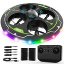 Idea17 UFO Drone for Beginners 360° Avoids Obstacles Multiple Lighting Modes, RC Quadcopter 360° Flip Alitude Hold 2 Batteries
