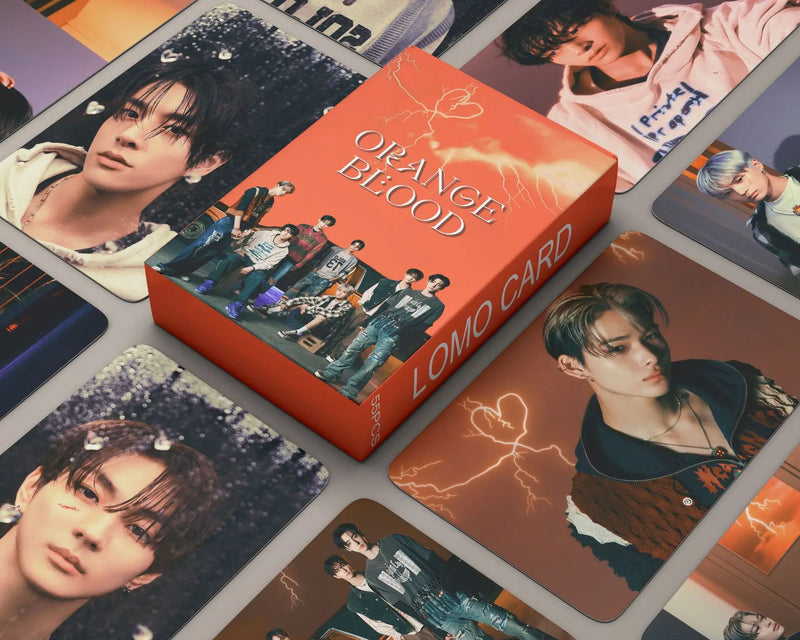 55Pcs/Set Kpop Hot Idol Album ORANGE BLOOD High Quality Lomo Cards Collection Postcards Photocards HEESEUNG SUNOO SUNGHOON NI-KI