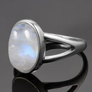 925 Sterling Silver Ring Natural Moonstone Jewelry Rings Gemstone Vintage Jewelry for Women Men Girls Gift Luxury