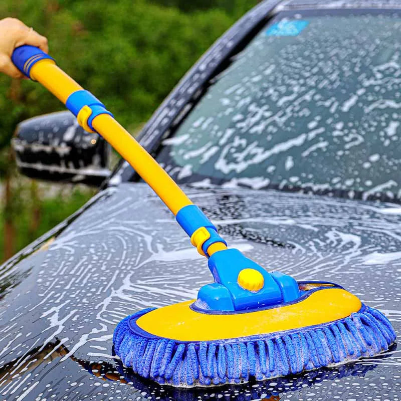 Car Wash Brush Cleaning Tool Telescopic Long Handle Mop Chenille Broom Detailing Brush Adjustable Super Absorbent Car Accessory