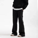 Trendy American Style Grey Micro Flared Men's Pants Loose Fit Casual High Street Slims Autumn/Winter Season Pants