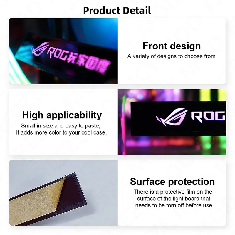 FREEZEMOD Mini VGA Side Light Panel 5V 3PIN A-RGB Graphics Card Luminous Nameplate PC Case Decorative Light Panel AURA SYNC