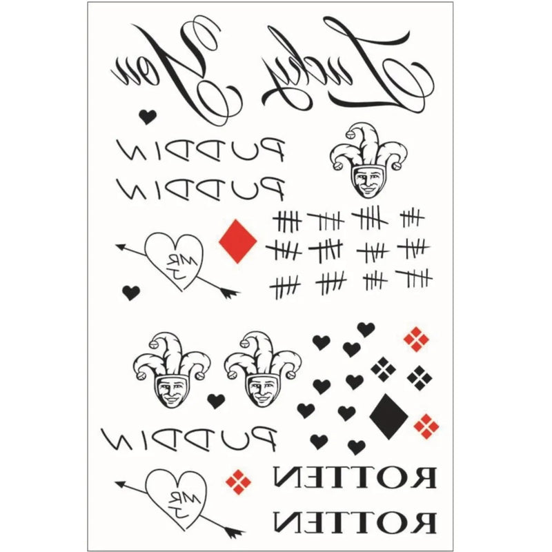 Halloween Tattoos Stickers Horror Makeup Joker Smile Stickers For Halloween Decoration Haunted House Cosplay Props Costume