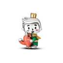 Silver Plated Boy Girl Couple Lovers Beads Charms Zirconium Dangle Fit Original Pandora Bracelet Necklace Jewelry Women Gift