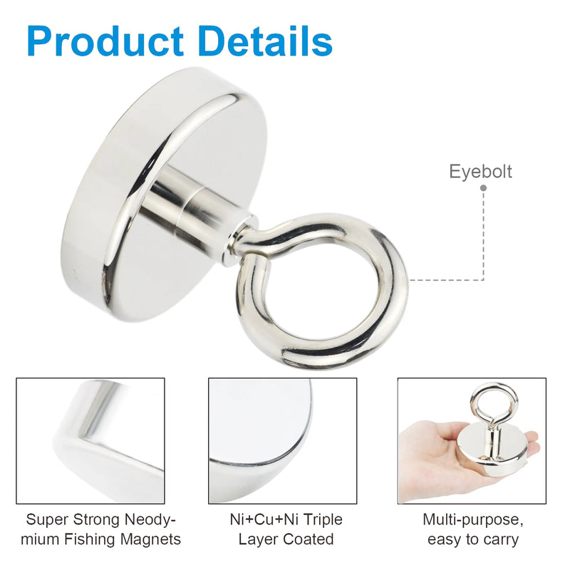 10-42mmPowerful Magnet Hook Super Powerful Neodymium Magnet Strong Magnetic Iman Magneat Fishing Iman Magnetti Ima N52 Neomidium