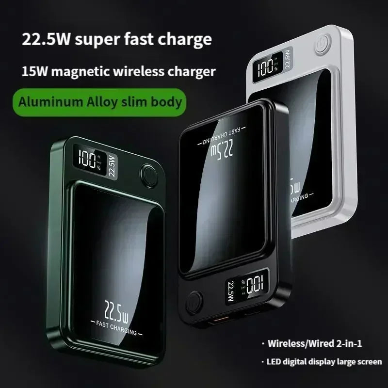 2024 New magnetic power bank 50000mAh large capacity wireless fast charging suitable for iPhone12 13 14 15 Huawei Xiaomi Samsung