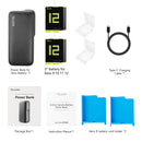 TELESIN Powerbank 10000mAh mit 20W PD Schnellladefunktion Tragbares Akku-Ladegerät für Gopro Hero 5 6 7 8 9 10 11 12 für Smartphone
