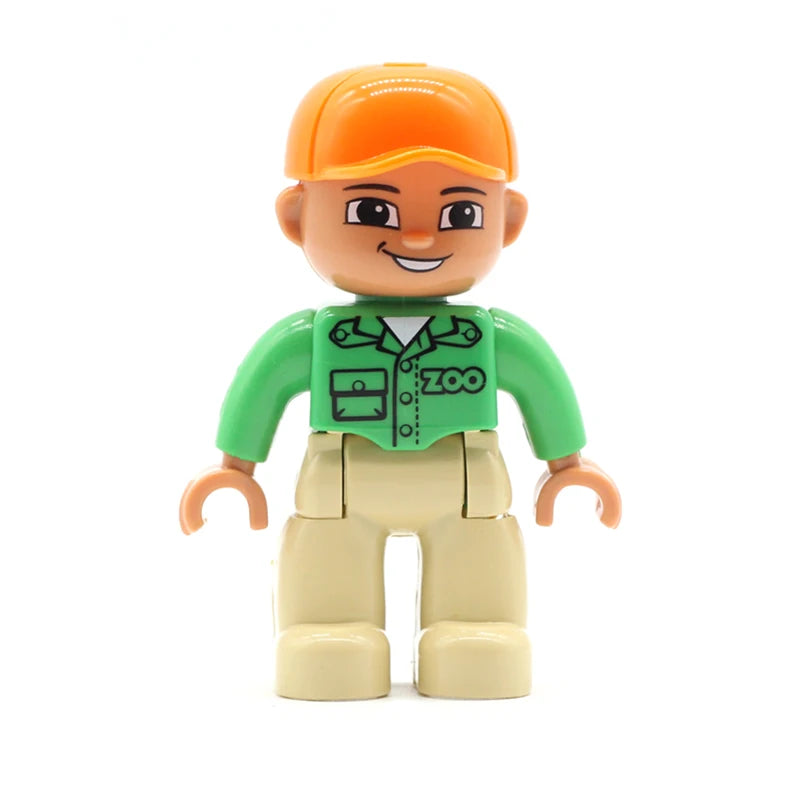 Big Size Action Figures City Princess Policemen Family Building Block Doll Character Accessory Assembly Toys for Children Gift