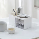 3 Colors Double-drawer Desktop Storage Box Cosmetic Plastic Compartmental Box Jewelry Storage Box Desktop Sundries Organizer